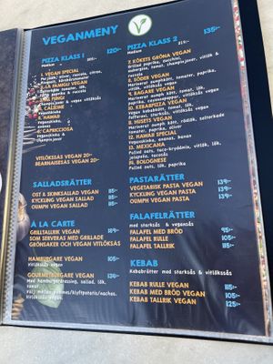 The vegan menu!  at La Famiglia in Gavle