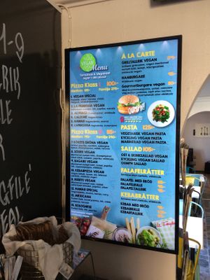 The vegan menu at La Famiglia in Gavle