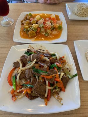 Top: Sweet and Sour Divine; Bottom: Mongolian Wonder at Loving Hut in Litchfield Park