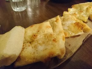 Garlic bread and Vegano cheese at Zizzi - Roxburgh Court in Edinburgh
