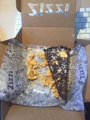 Boxed Praline Chocolate Torte to tae home (we asked and they gave!) at Zizzi in Harrogate