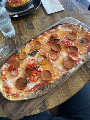 spicy vegan rustica pizza  at Zizzi in Inverness