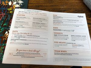 Vegan menu  at Zizzi - Liverpool One in Liverpool