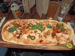 Eggplant meatballs rustic pizza at Zizzi - The O2 in South East London