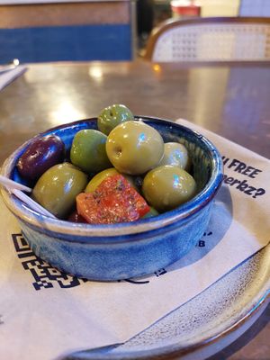 'Cheeky Olives' (£4.25) green & black from Nocellara del Belice at Zizzi - The Strand in London