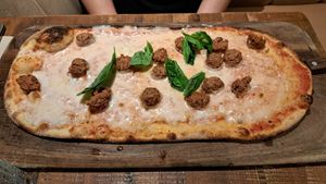 Margherita rustica with meatless meatballs at Zizzi - The Strand in London