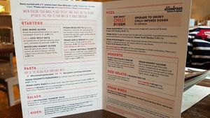 Vegan menu at Zizzi - Twickenham in South West London
