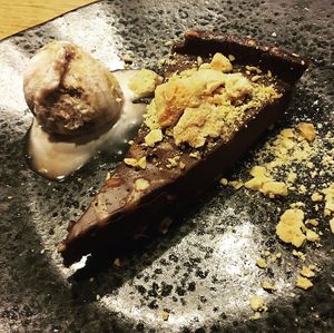 The delicious chocolate tart!  at Zizzi - Uxbridge in West London