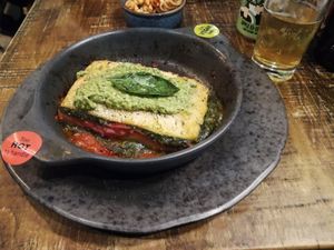 Rainbow lasagne at Zizzi - Victoria in South West London