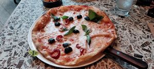 Vegan margerita with olives and chilli at Zizzi - Westfield in West London