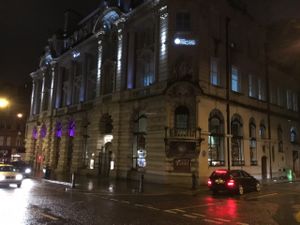 at night outside  at Zizzi - King St in Manchester