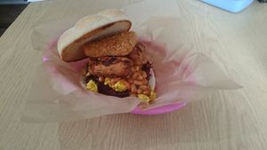 Vegan Breakfast burger at The Burger Garden in Sheffield