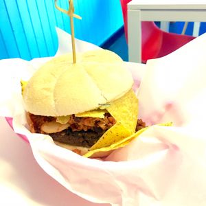 nacho burger at The Burger Garden in Sheffield