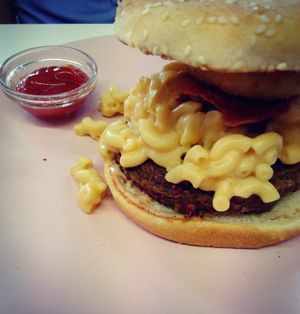 Mac and Cheese Burger at The Burger Garden in Sheffield