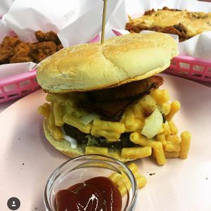 Mac n Cheese burger at The Burger Garden in Sheffield