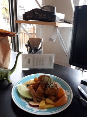 nice setting near the window. play games while you wait :D at Cafe Frida in Trois-rivieres