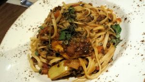 Lentils ragu with linguine at Zizzi in Nottingham