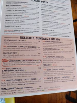 Menu 4 at Zizzi in Oxford