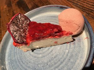 Raspberry collins cheesecake  at Zizzi in Port Solent