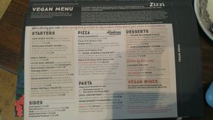 They have a seperate vegan menue (ask for it) at Zizzi in Reading