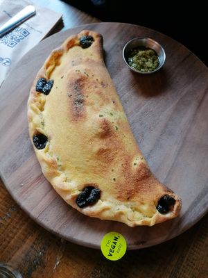 Meatless meatball calzone at Zizzi - Leopold Square in Sheffield