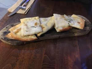 Garlic bread with added vegan cheese at Zizzi - Meadowhall in Sheffield