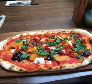 pizza with vegan mozzarisella!  at Zizzi in St Andrews