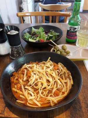 The vegan lentils pasta ragu is excellent. at Zizzi in Taunton