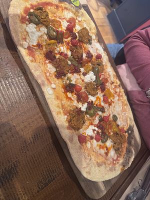 Aubergine meatball pizzaa  at Zizzi in York