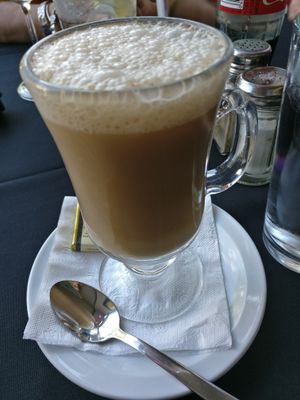 Chai Latte with Almond Milk at Marwan's Global Bistro in Port Perry