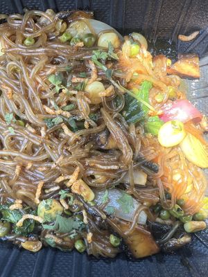 Sweet potato noodles. Taste way better than they look   at Cafe Cusco in Springfield
