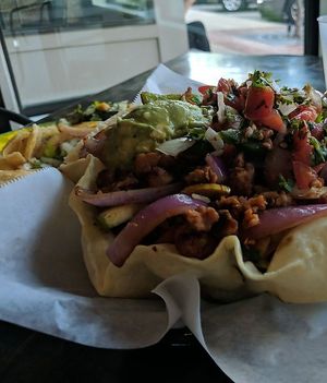 Mucho mas salad with soyrizo at Mucho Mas in Michigan City