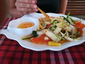 Noodles and veg at Nhan Duyen in Hoi An