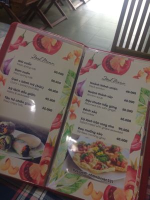 Menu at Nhan Duyen in Hoi An