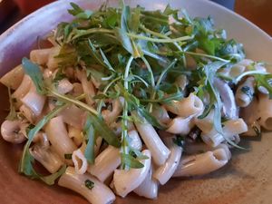 Selbstgemachte Pasta Funghi vegan at Alex Kitchen in Husum