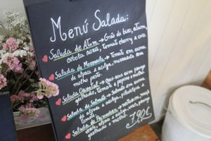 Salad menu.  at Cafe na Fabrica in Lisbon