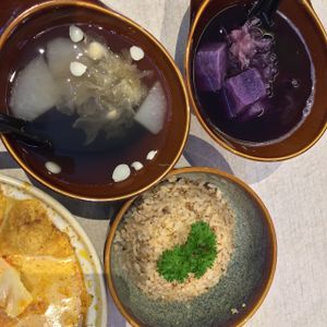 main and dessert with white fungus at BMS Organics - Mid Valley City in Kuala Lumpur