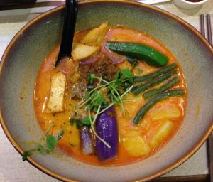 Soy milk curry laksa at BMS Organics - Mid Valley City in Kuala Lumpur