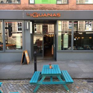 outside  at Las Iguanas  in Leeds