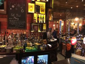 The bar area  at Las Iguanas  in Leeds