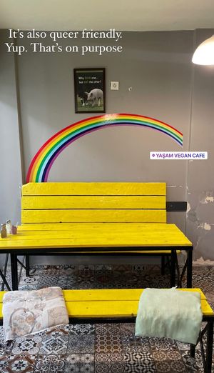 Bench at Yasam Vegan Kafe in Izmir