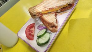 Sucuk toast with cheese at Yasam Vegan Kafe in Izmir