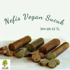 Vegan sausage at Yasam Vegan Kafe in Izmir