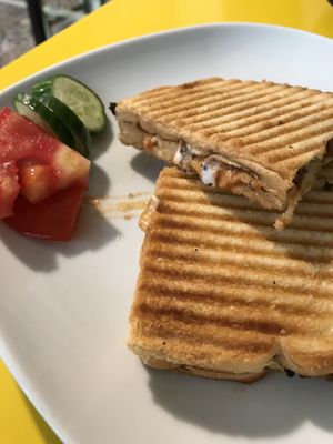 Sausage & cheese toastie at Yasam Vegan Kafe in Izmir
