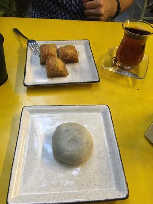 Baklava, chocolate bomb at Yasam Vegan Kafe in Izmir