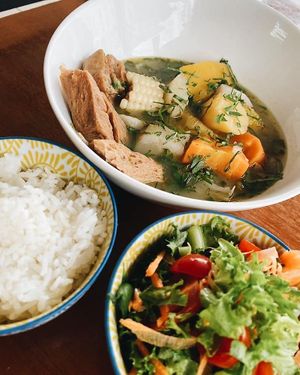 Olla de "carne" typical costarrican dish in the vegan way at La Esquina Vegana in Heredia