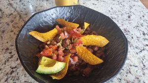 Veggie frijo delicious AF at La Esquina Vegana in Heredia