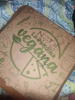 Takeaway vegan pizza! at La Esquina Vegana in Heredia