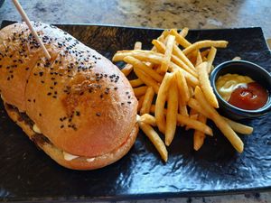 Mushroom sandwich at La Esquina Vegana in Heredia