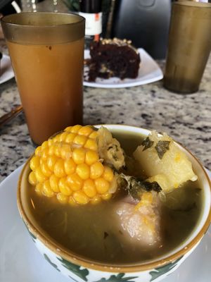 Sancocho came with my meal! I was surprised  at La Esquina Vegana in Heredia